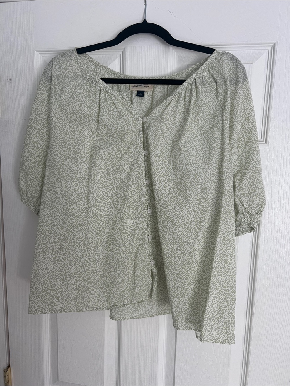 Universal Thread light Green Printed Button-Front Blouse